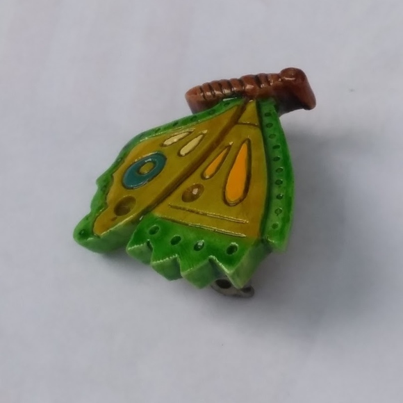 Vintage Ceramic Butterfly Pin - Picture 2 of 3